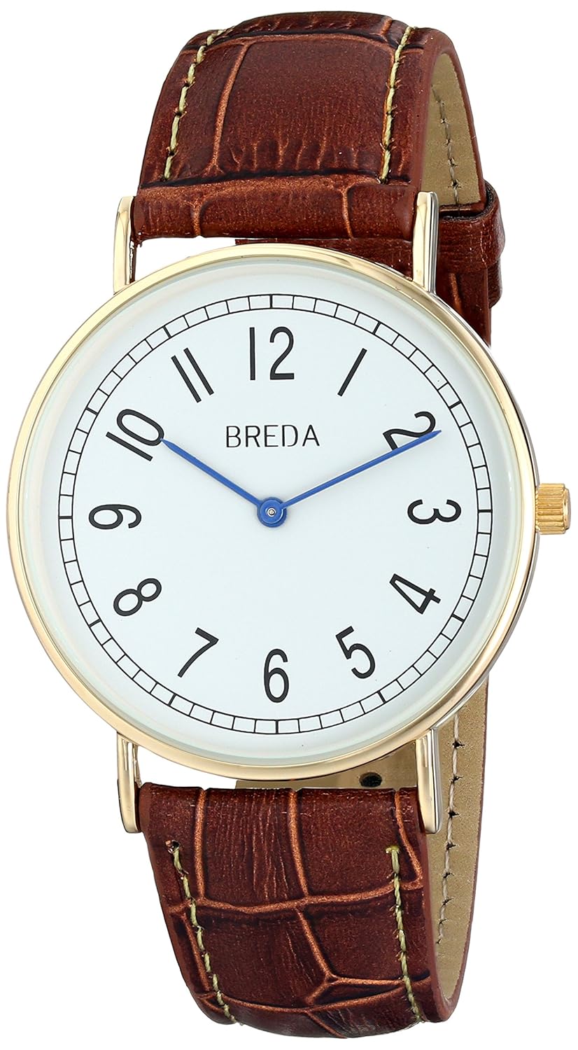 breda mens 1660b analog display quartz brown watch